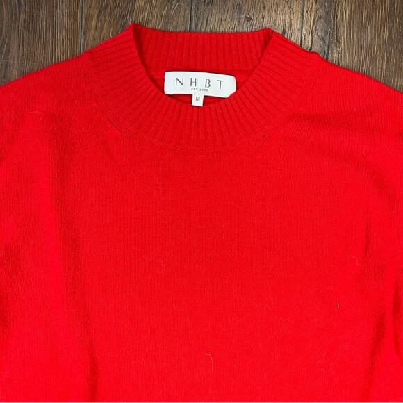 Inhabit NHBT Red cuff crewneck Cashmere sweater SZ MED - Picture 3 of 6